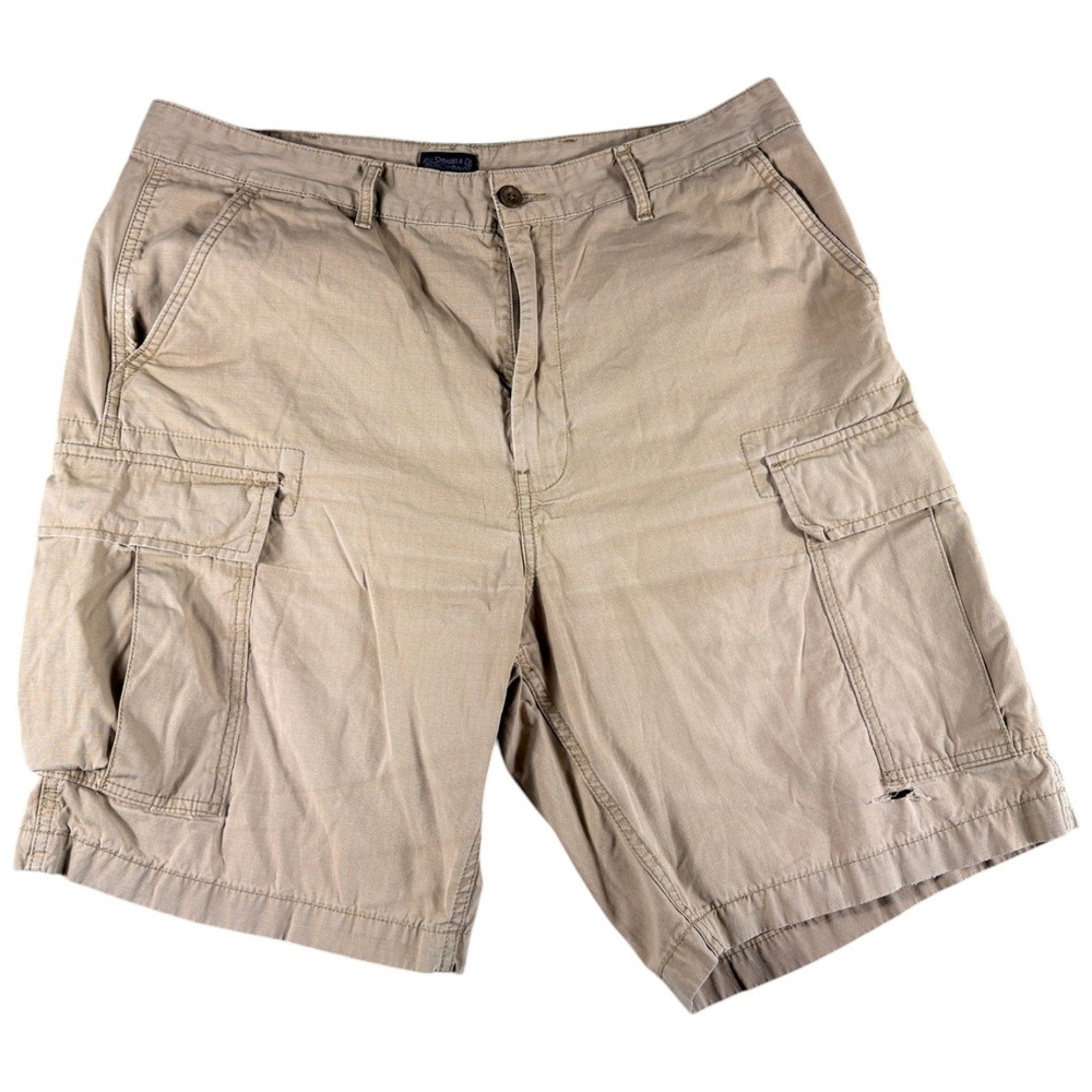 Levi Strauss Cargo Shorts Mens 36 Tan Grunge Distressed Workwear Relaxed Y2K Rip